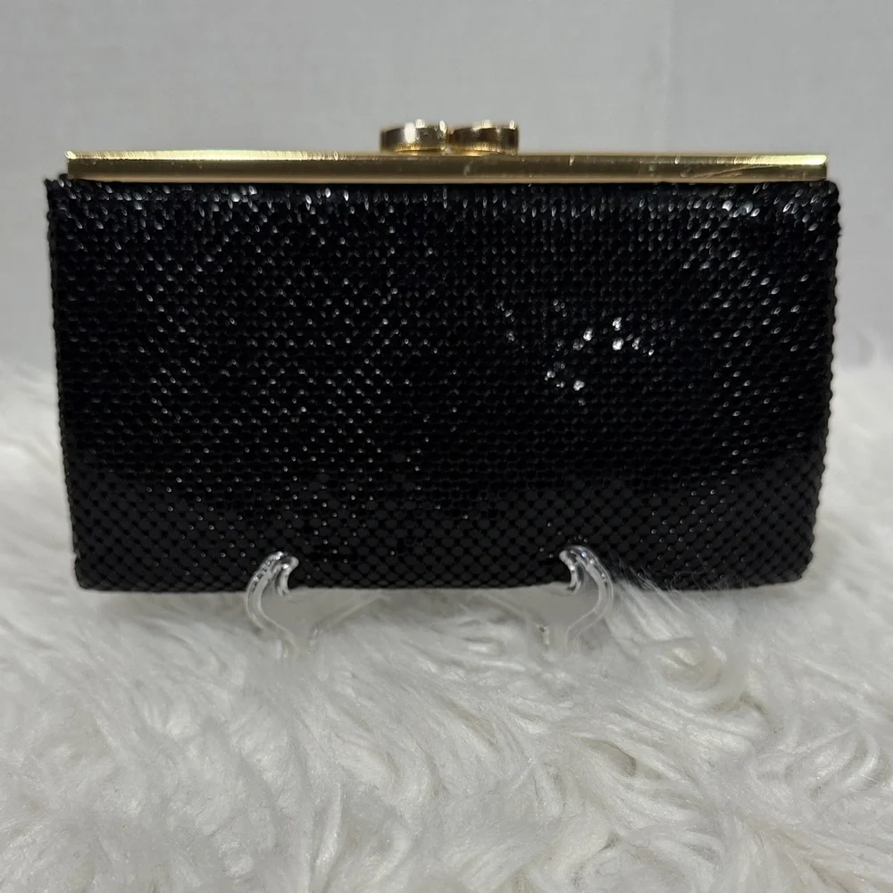WHITING & Davis Black Mesh Clutch